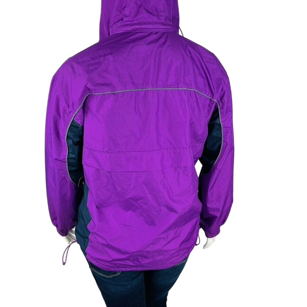 World Kite Museum Womans Sz Large Full Zip Windbreaker Jacket Purple Hooded - Picture 6 of 8
